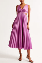 V-Neck Waist Cut-Out Maxi Dress