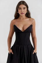 Laarni Off Shoulder Corset Midi Dress
