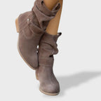Mia | Round Toe Suede Ankle Boots