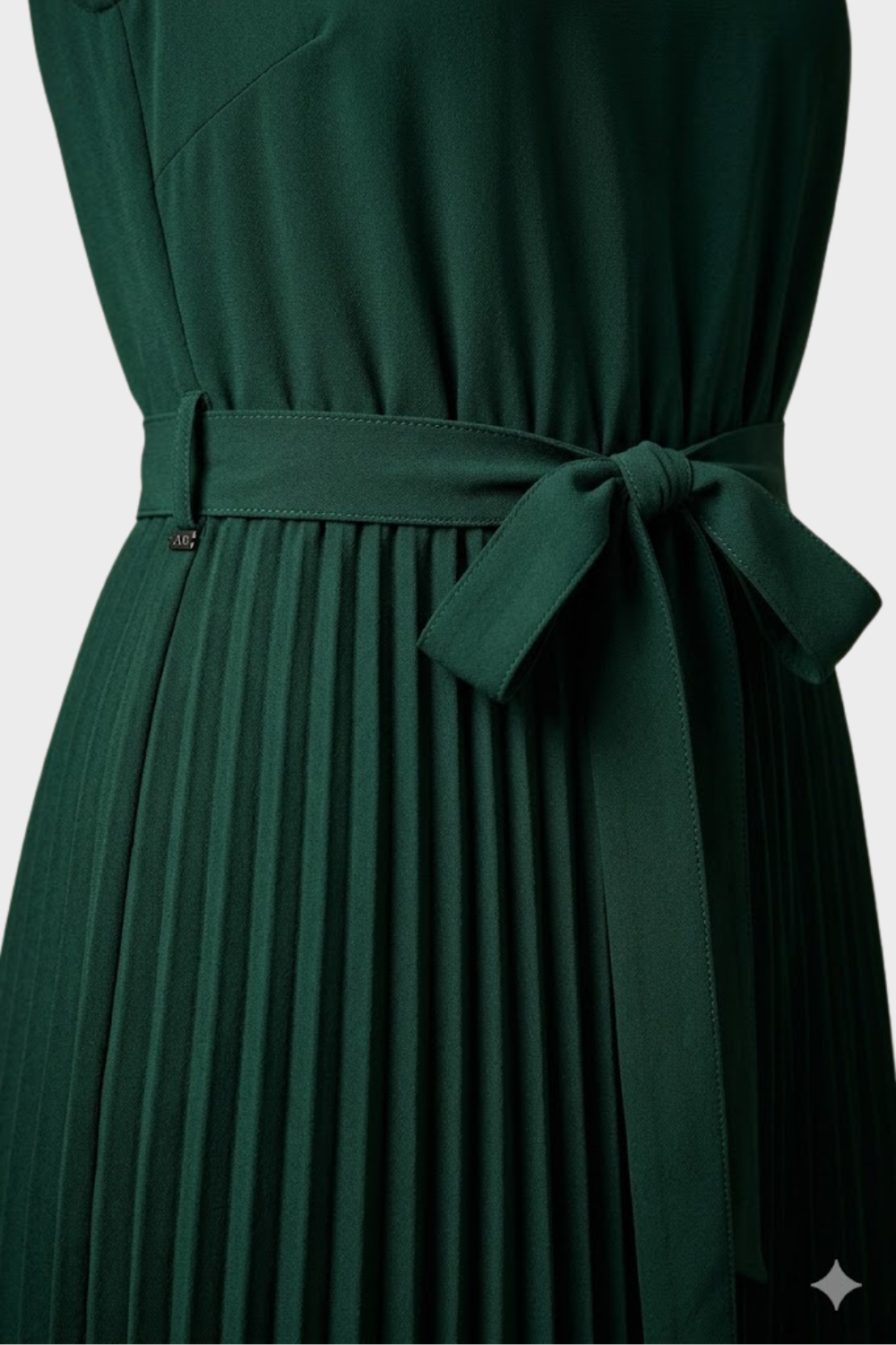 Women's Belted Pleated Midi Dress