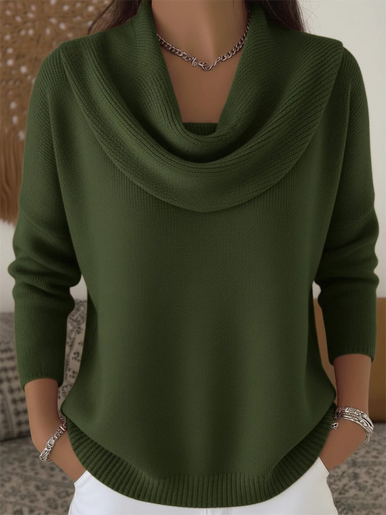 Women's Cowl Neck Merino Wool Jumper
