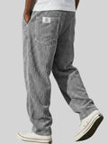 Men's Corduroy Straight Leg Trousers – Elastic Waist
