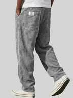 Men's Corduroy Straight Leg Trousers – Elastic Waist