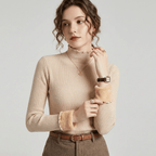 Olivia | Fleece Lined Ribbed High Neck Jumper