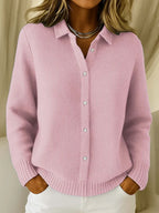 Harlow Collared Ribbed Knit Cardigan