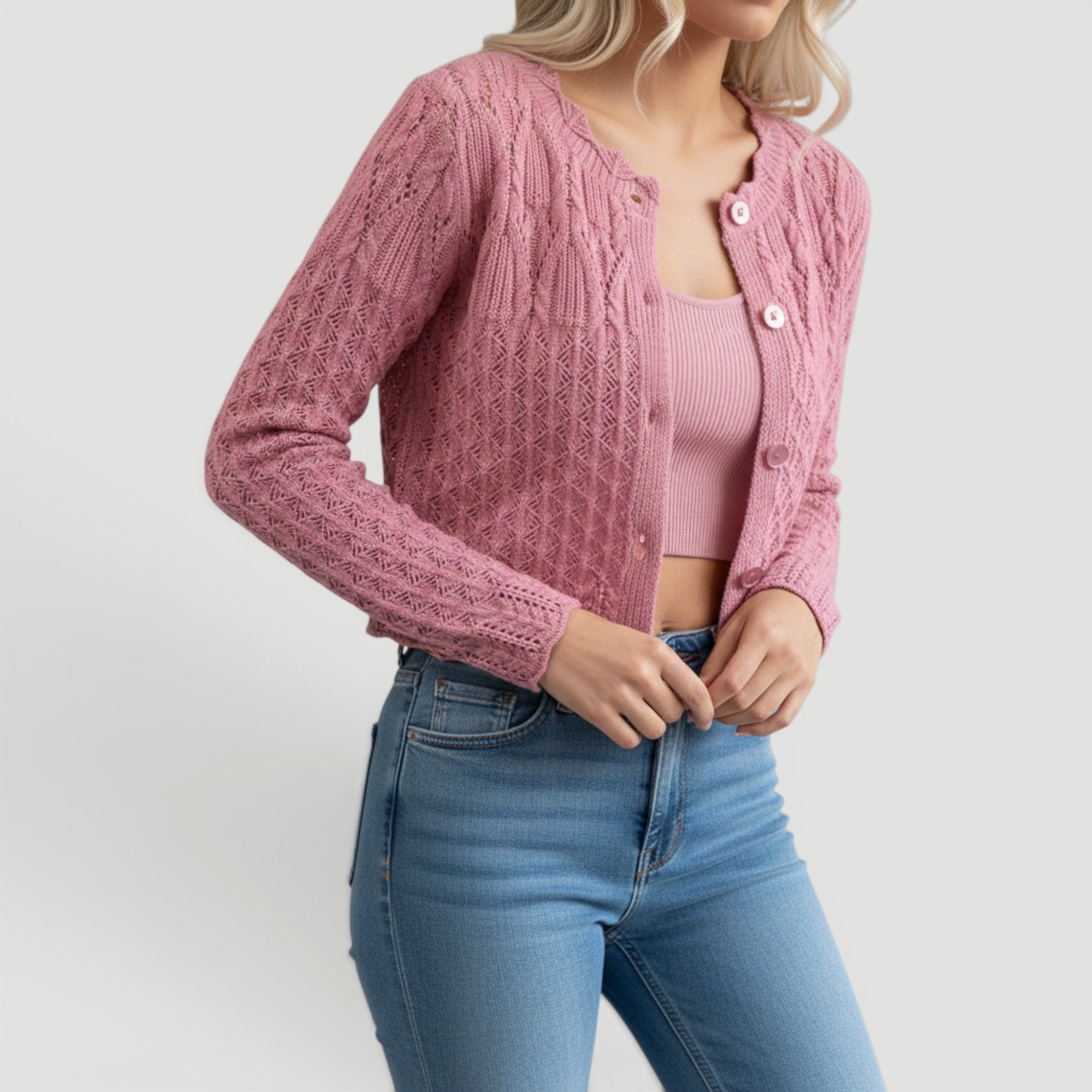 Women's Lightweight Open Knit Cardigan
