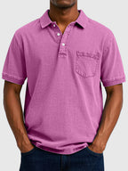 Men's Cotton Denim Short Sleeve Polo
