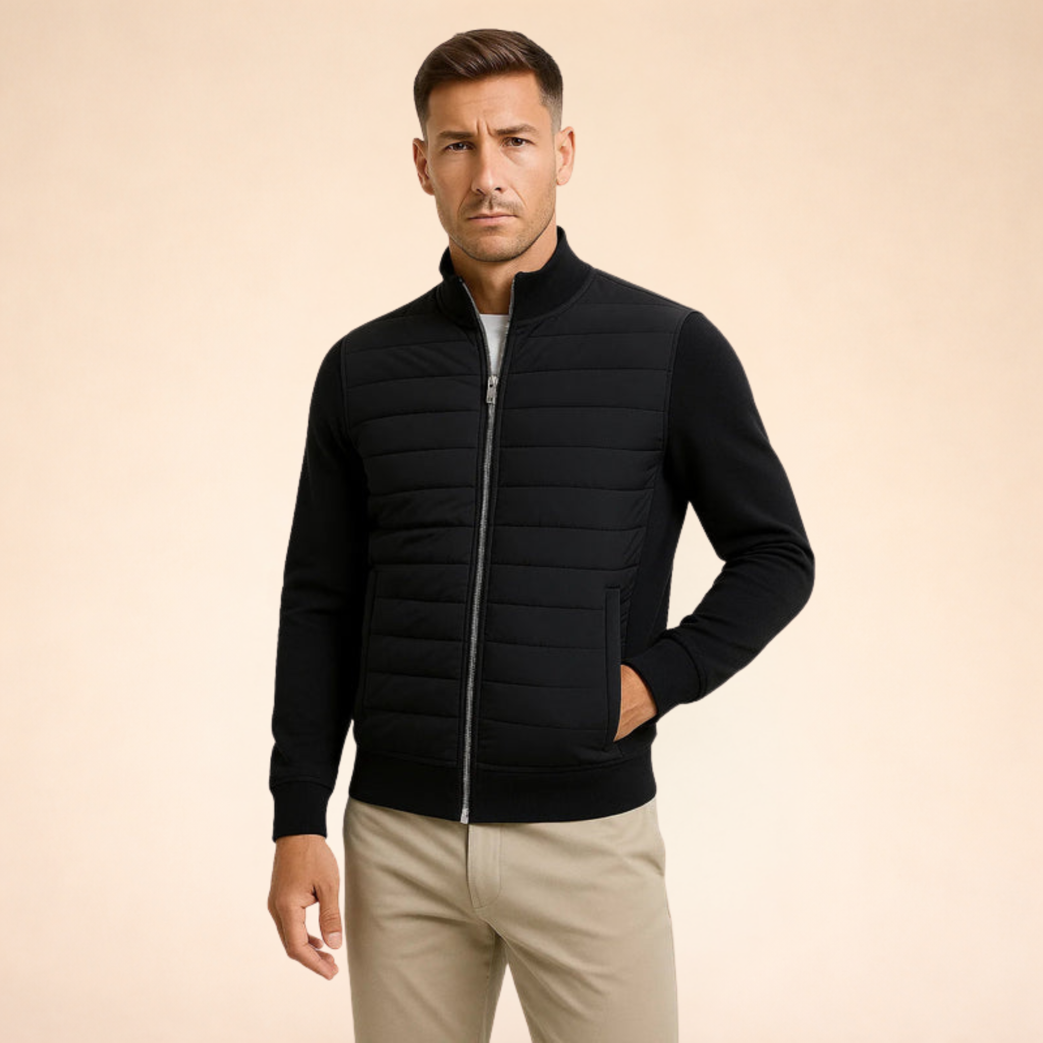 Men's Hybrid Puffer Jacket – Knit Sleeves