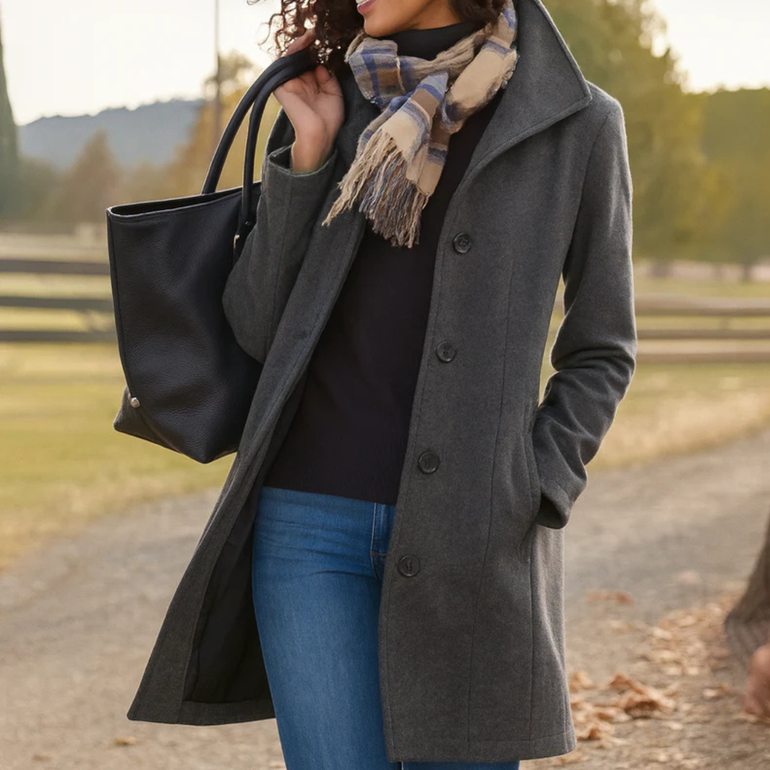Sophia | Classic Button Front Winter Coat