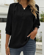 Women's Relaxed Fit Three-Quarter Sleeve Blouse
