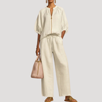 Women's Puff Sleeve Linen Set