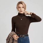 Olivia | Fleece Lined Ribbed High Neck Jumper