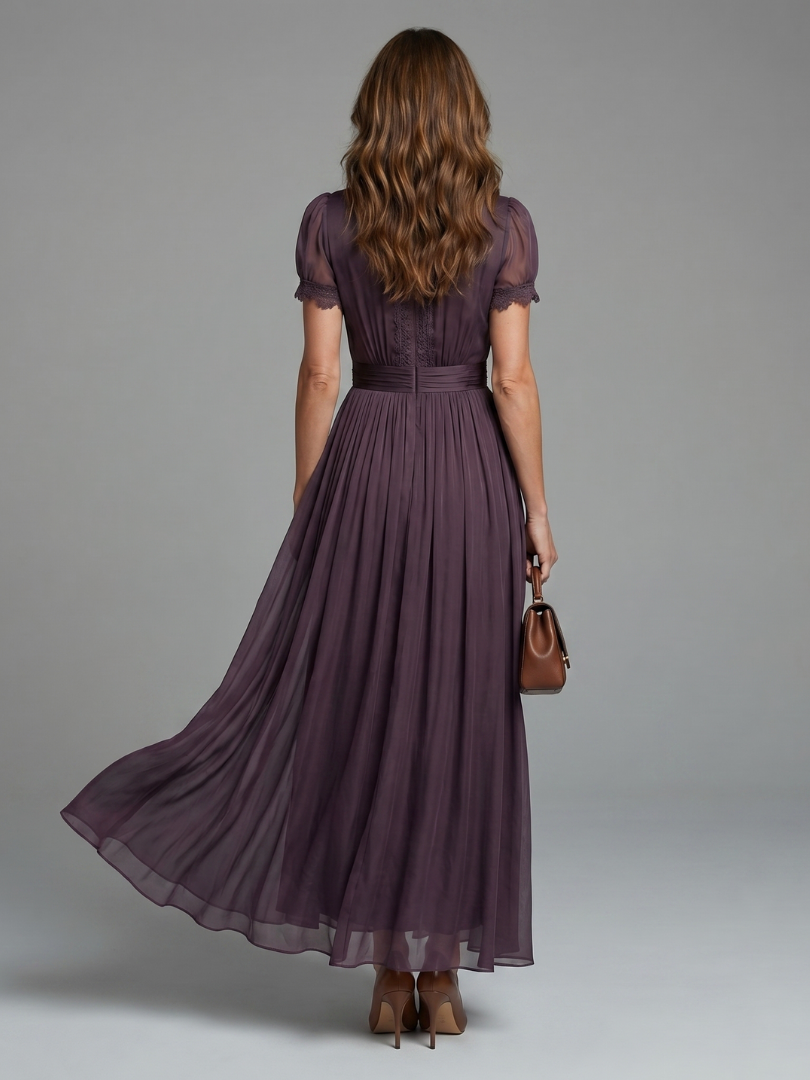 Elia | Graceful Lace Keyhole Maxi Dress