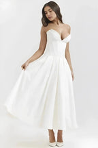 Laarni Off Shoulder Corset Midi Dress