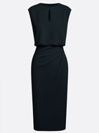 Valentina | Midi dress with side draping for sophisticated charm