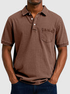 Men's Cotton Denim Short Sleeve Polo
