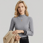 Olivia | Fleece Lined Ribbed High Neck Jumper