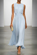 Ella | Fitted Crew Neck Maxi Dress with Back Zipper