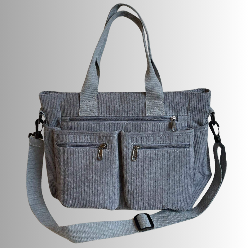 Women's Corduroy Shoulder Tote Bag