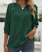 Women's Relaxed Fit Three-Quarter Sleeve Blouse