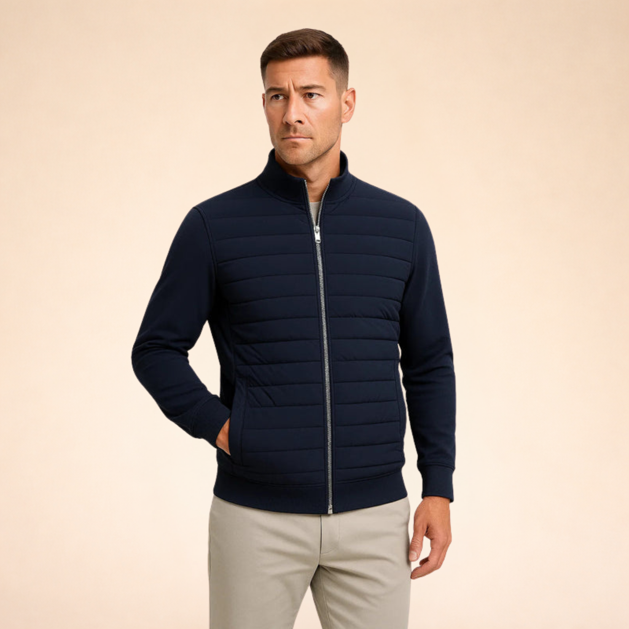 Men's Hybrid Puffer Jacket – Knit Sleeves