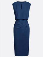 Valentina | Midi dress with side draping for sophisticated charm