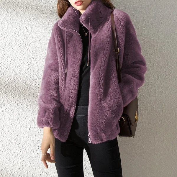 Women's Faux Fur Zip Front Jacket