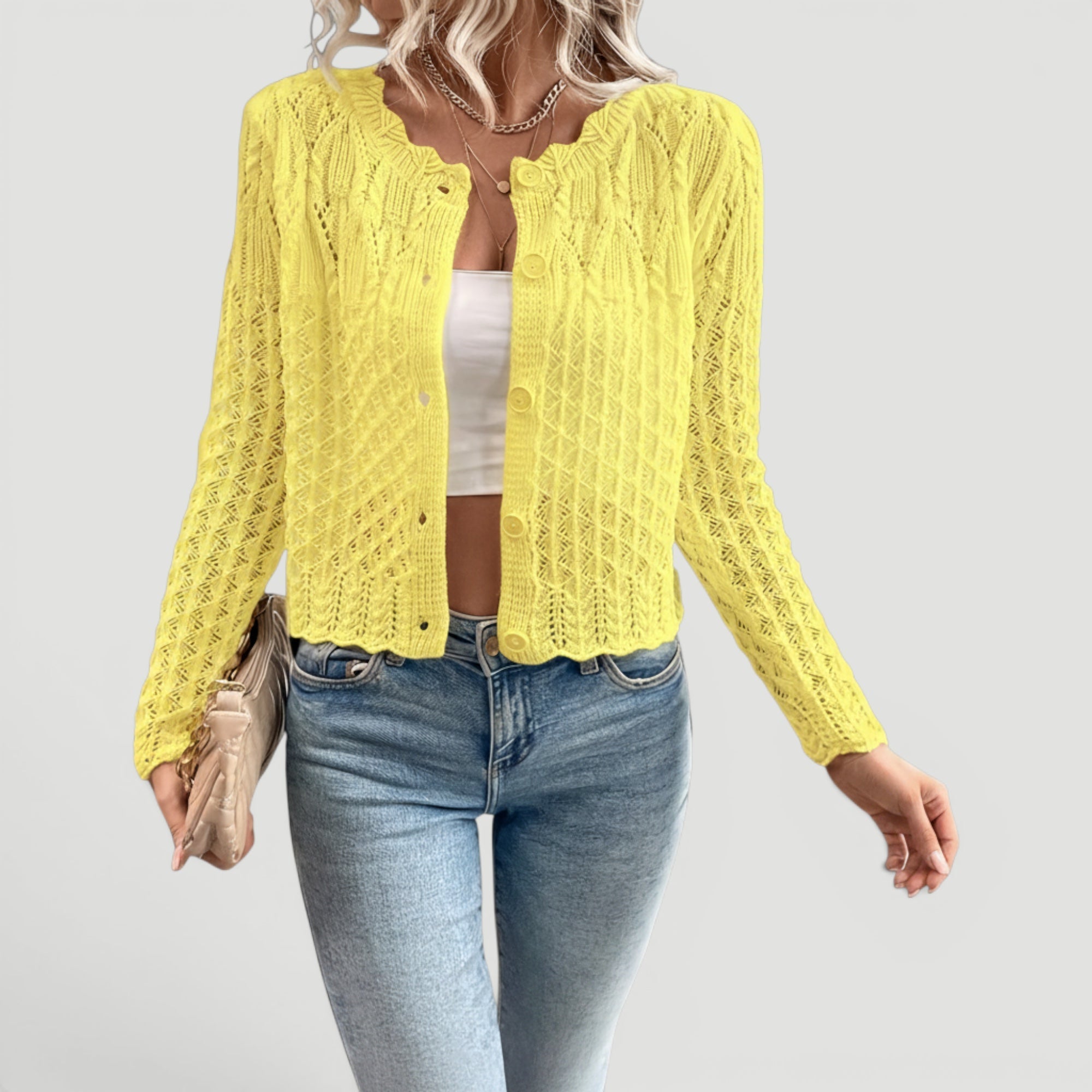 Women's Lightweight Open Knit Cardigan