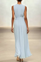 Ella | Fitted Crew Neck Maxi Dress with Back Zipper