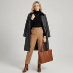 Olivia | Fleece Lined Ribbed High Neck Jumper