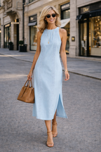 Johanna - Sleeveless Midi Dress Lace Details