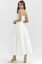 Laarni Off Shoulder Corset Midi Dress