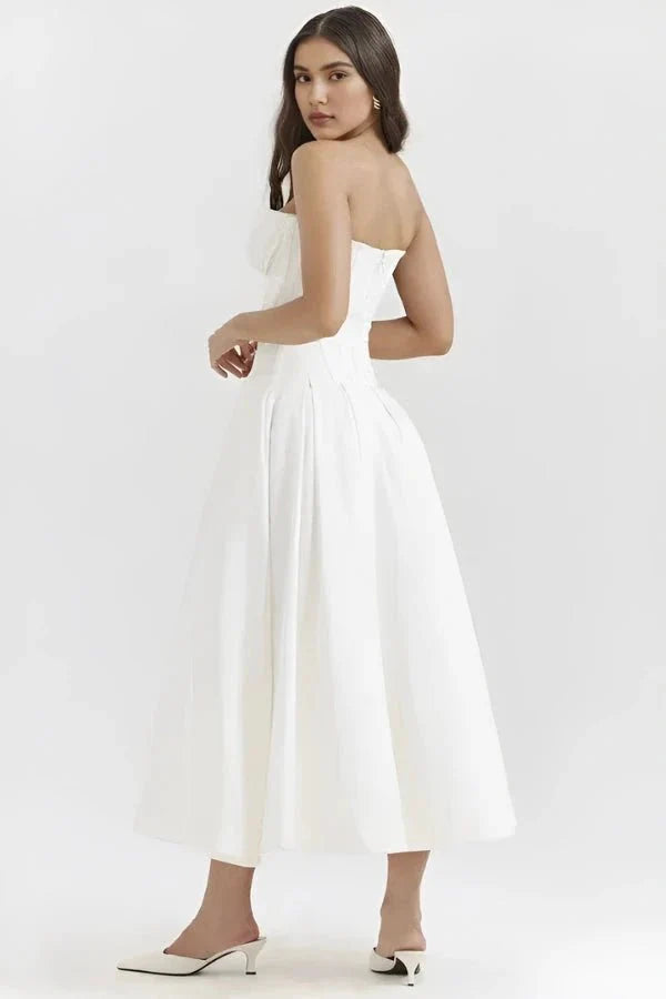 Laarni Off Shoulder Corset Midi Dress