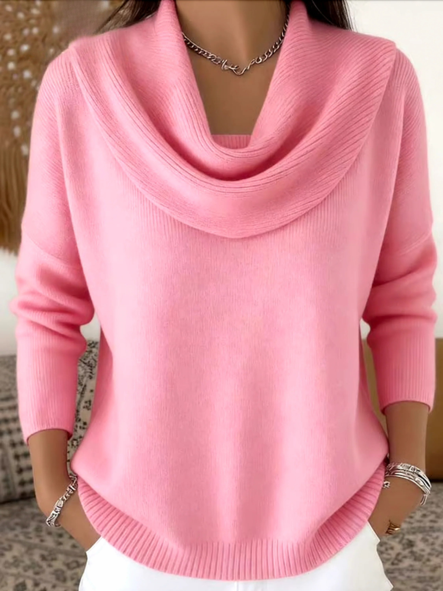 Women's Cowl Neck Merino Wool Jumper