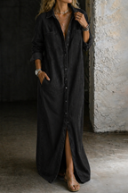 Women's Relaxed Fit Button Down Dress