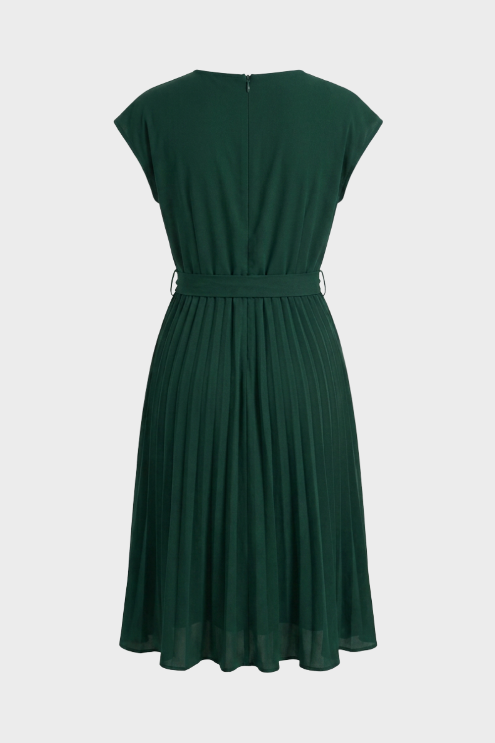 Women's Belted Pleated Midi Dress