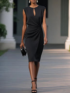 Valentina | Midi dress with side draping for sophisticated charm
