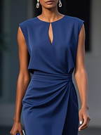 Valentina | Midi dress with side draping for sophisticated charm