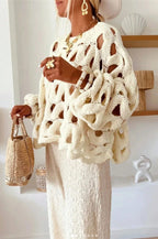Women's Crochet Jumper – Loose Fit