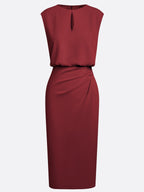 Valentina | Midi dress with side draping for sophisticated charm
