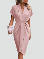 Women's Surplice Wrap Midi Dress
