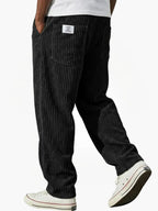 Men's Corduroy Straight Leg Trousers – Elastic Waist