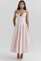 Laarni Off Shoulder Corset Midi Dress