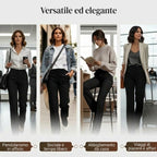 High-waisted women's trousers, flowing and elegant