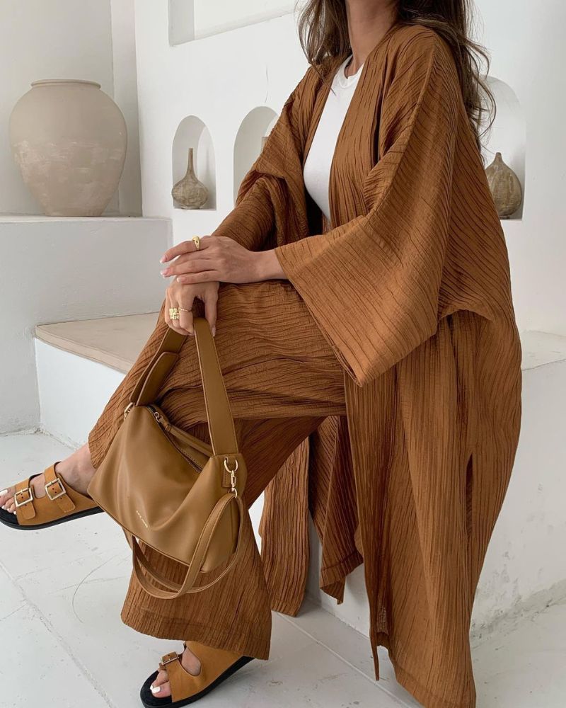 Florence | Chic Textured Longline Trouser Set