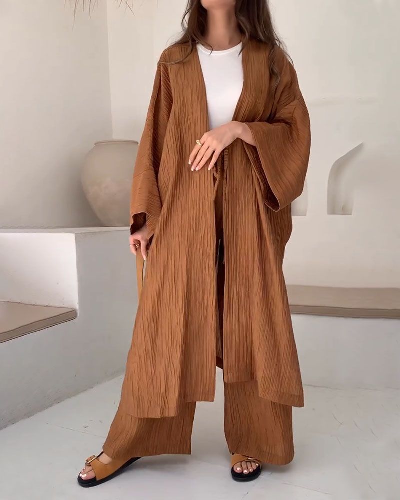Florence | Chic Textured Longline Trouser Set