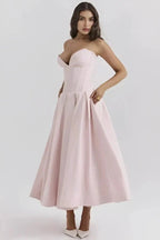 Laarni Off Shoulder Corset Midi Dress