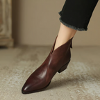 Camille Luxury Ankle Boots with Low Heels