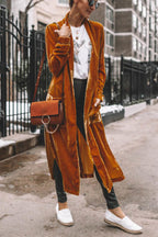 Women's Velvet Kimono Coat – Mandarin Collar
