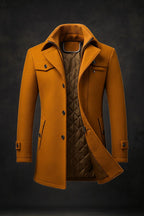 Men's Textured Collar Winter Coat – Warm Lined